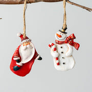 10 Pcs Christmas Hanging Ornaments Santa Claus Snowman Pendants Bulk Holiday Decorations