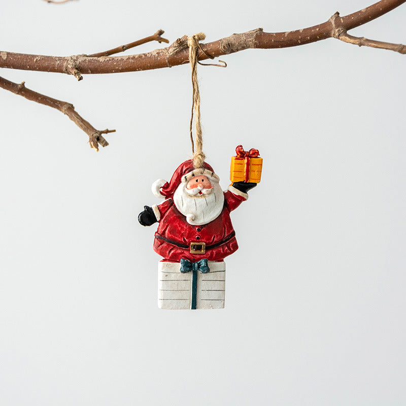 10 Pcs Christmas Hanging Ornaments Santa Claus Snowman Pendants Bulk Holiday Decorations