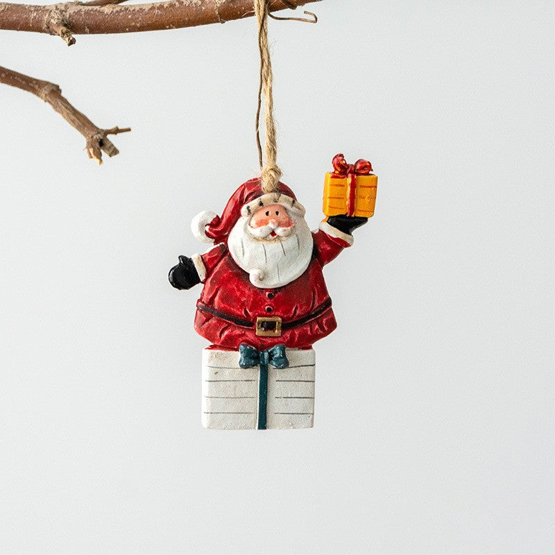 10 Pcs Christmas Hanging Ornaments Santa Claus Snowman Pendants Bulk Holiday Decorations
