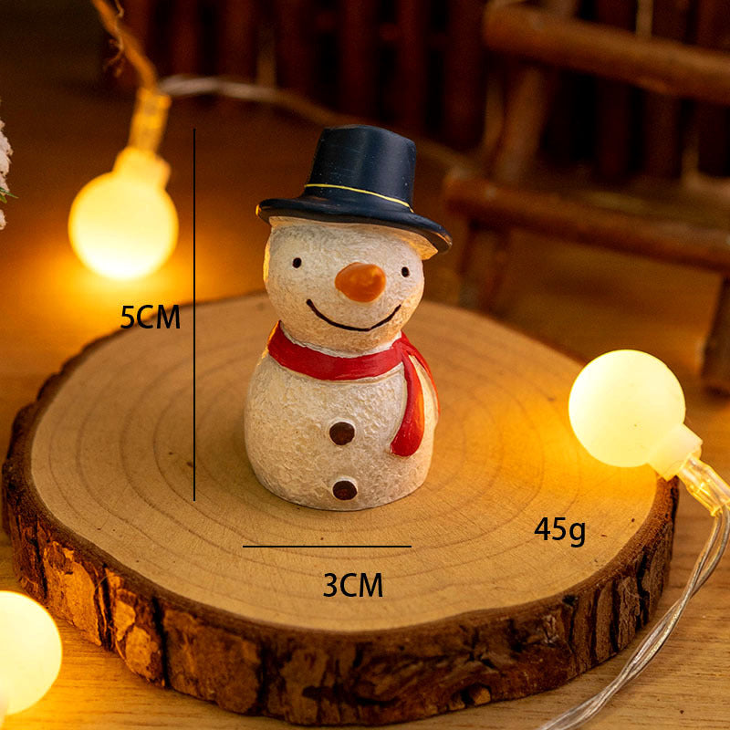 Mini Santa Claus and Snowman Figurines, 12 Pcs Christmas Tabletop Ornaments, Holiday Decorations