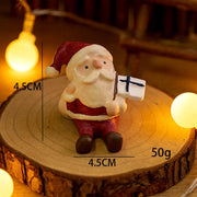 Mini Santa Claus and Snowman Figurines, 12 Pcs Christmas Tabletop Ornaments, Holiday Decorations