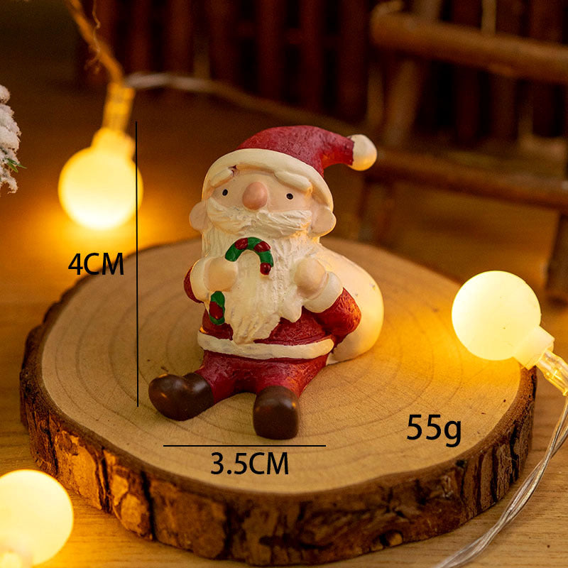 Mini Santa Claus and Snowman Figurines, 12 Pcs Christmas Tabletop Ornaments, Holiday Decorations