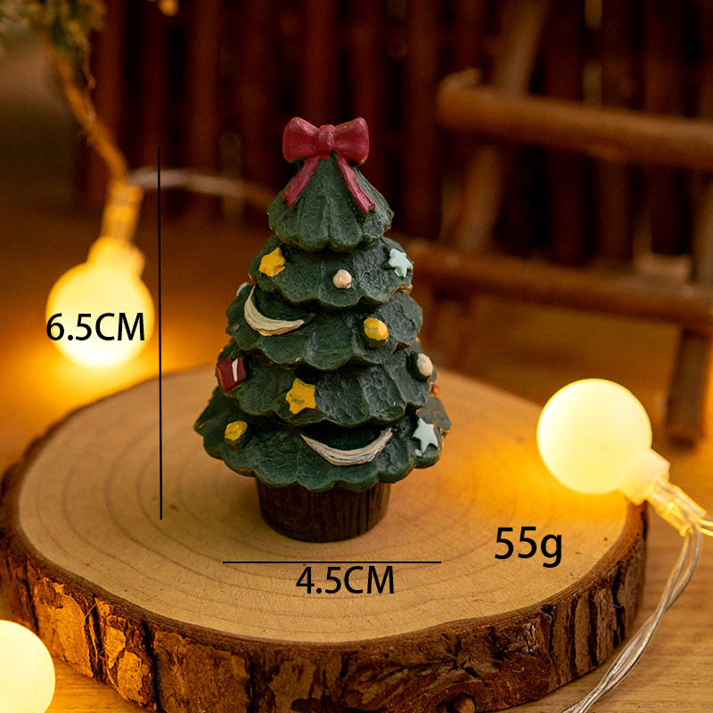 Mini Santa Claus and Snowman Figurines, 12 Pcs Christmas Tabletop Ornaments, Holiday Decorations