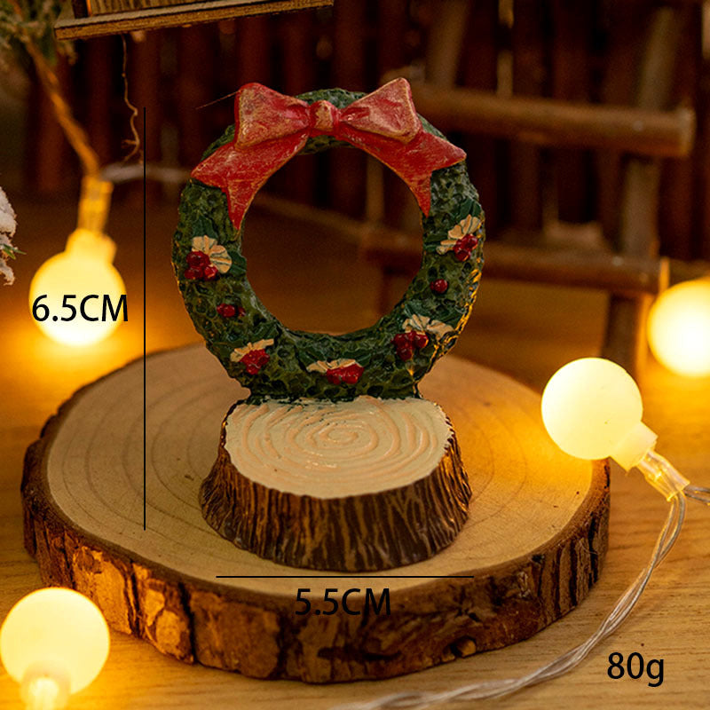 Mini Santa Claus and Snowman Figurines, 12 Pcs Christmas Tabletop Ornaments, Holiday Decorations