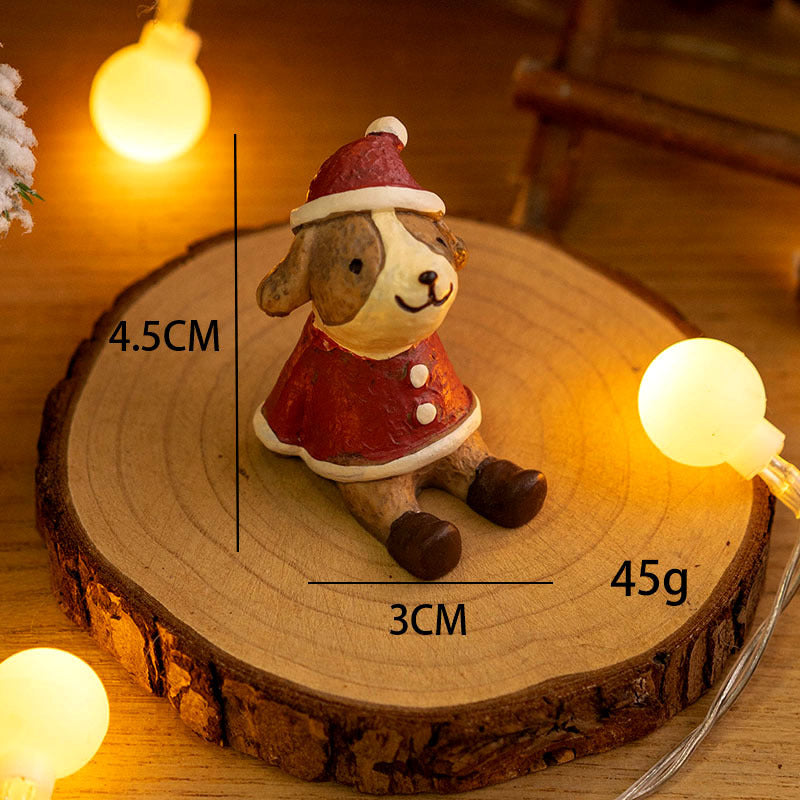 Mini Santa Claus and Snowman Figurines, 12 Pcs Christmas Tabletop Ornaments, Holiday Decorations