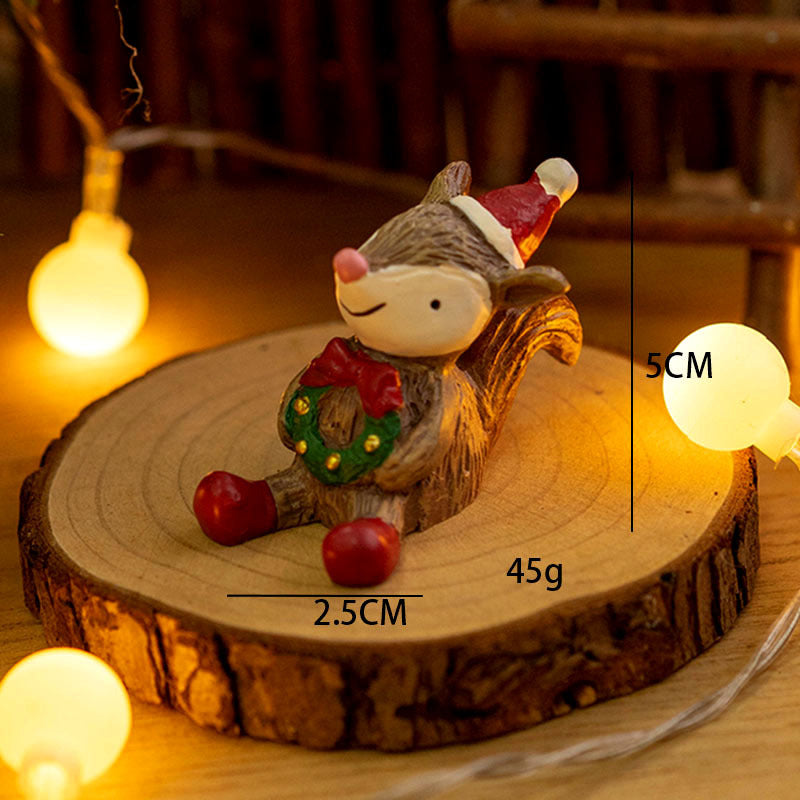 Mini Santa Claus and Snowman Figurines, 12 Pcs Christmas Tabletop Ornaments, Holiday Decorations