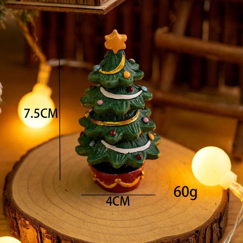 Mini Santa Claus and Snowman Figurines, 12 Pcs Christmas Tabletop Ornaments, Holiday Decorations