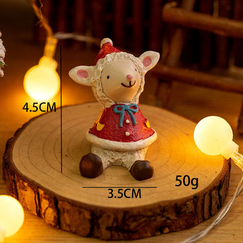 Mini Santa Claus and Snowman Figurines, 12 Pcs Christmas Tabletop Ornaments, Holiday Decorations
