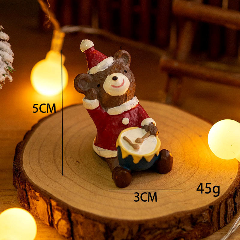 Mini Santa Claus and Snowman Figurines, 12 Pcs Christmas Tabletop Ornaments, Holiday Decorations