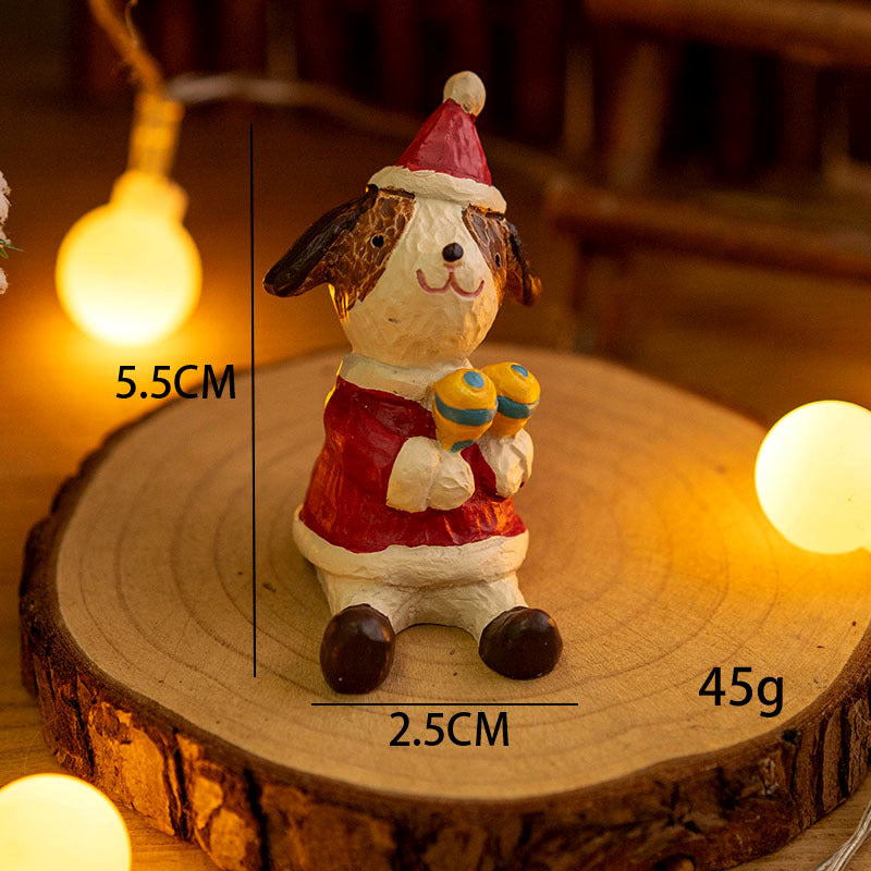 Mini Santa Claus and Snowman Figurines, 12 Pcs Christmas Tabletop Ornaments, Holiday Decorations