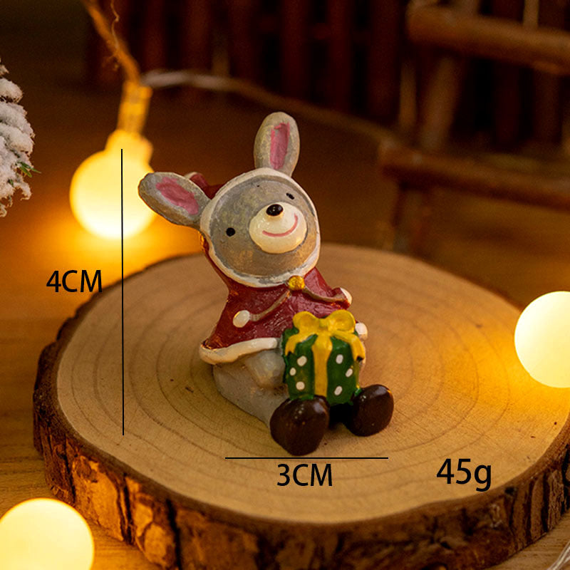 Mini Santa Claus and Snowman Figurines, 12 Pcs Christmas Tabletop Ornaments, Holiday Decorations