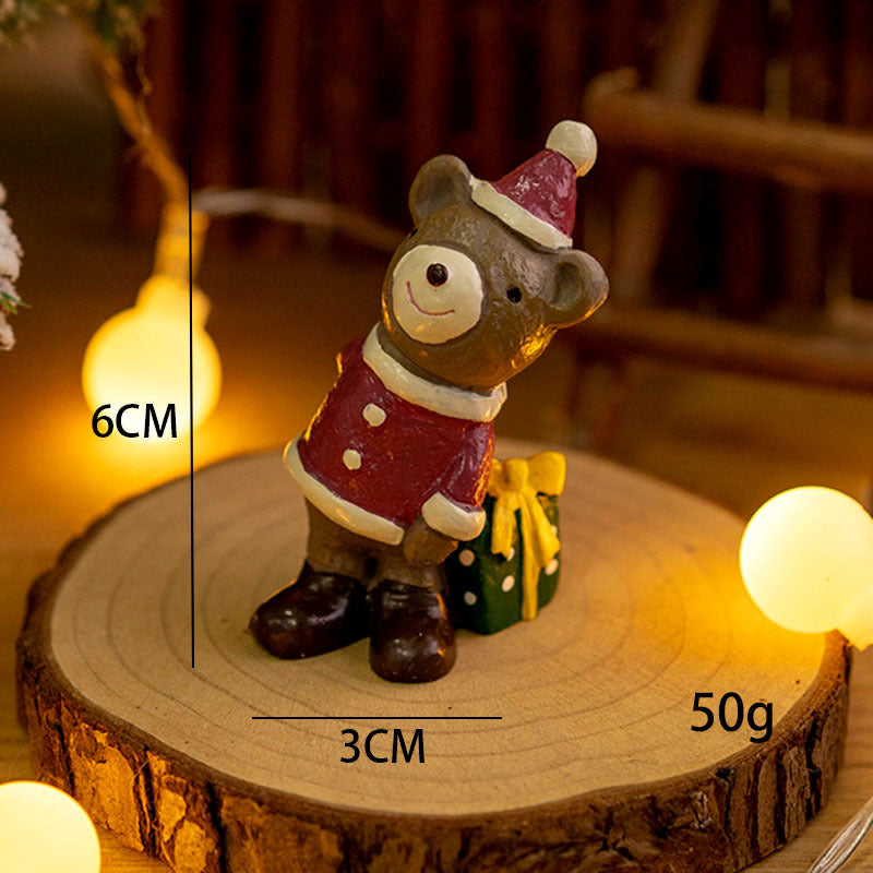 Mini Santa Claus and Snowman Figurines, 12 Pcs Christmas Tabletop Ornaments, Holiday Decorations