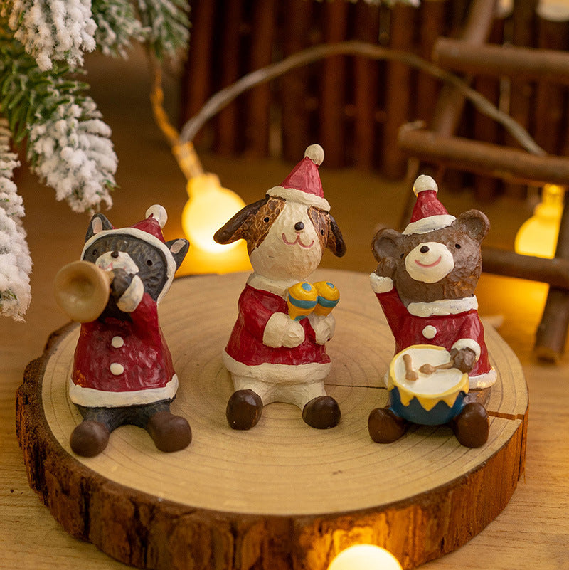 Mini Santa Claus and Snowman Figurines, 12 Pcs Christmas Tabletop Ornaments, Holiday Decorations