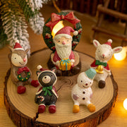 Mini Santa Claus and Snowman Figurines, 12 Pcs Christmas Tabletop Ornaments, Holiday Decorations
