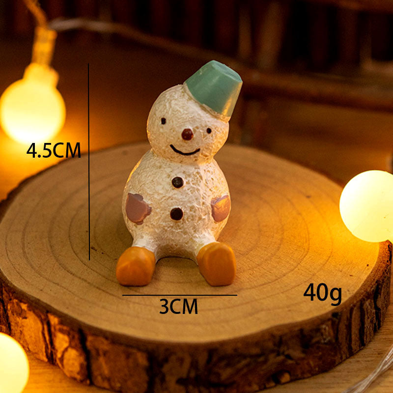 Mini Santa Claus and Snowman Figurines, 12 Pcs Christmas Tabletop Ornaments, Holiday Decorations