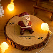 Mini Santa Claus and Snowman Figurines, 12 Pcs Christmas Tabletop Ornaments, Holiday Decorations
