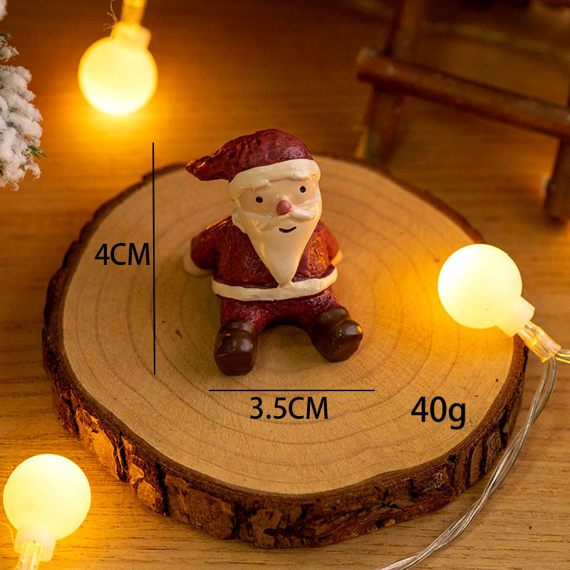 Mini Santa Claus and Snowman Figurines, 12 Pcs Christmas Tabletop Ornaments, Holiday Decorations