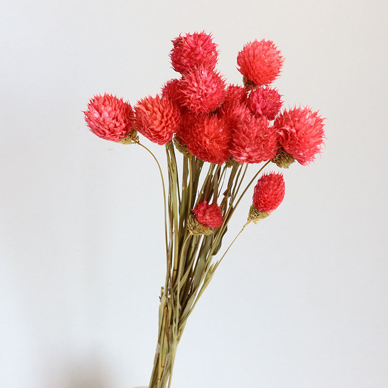 15 Pcs 15" Dried Gomphrena Globosa Ball Fruit Stems Fall Artificial Flowers for Centerpiece