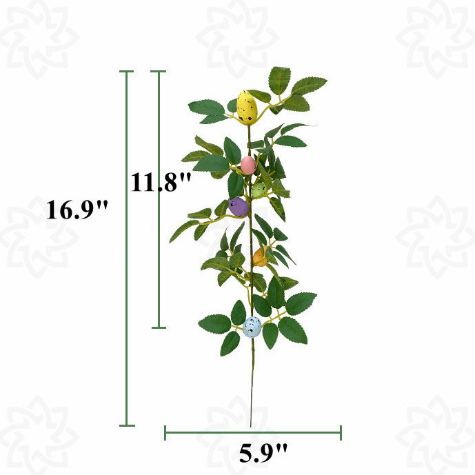 Artificial Easter Flower Stems with Eggs, 12 Inch, 10 Pcs Bulk Artificial Floral Branches