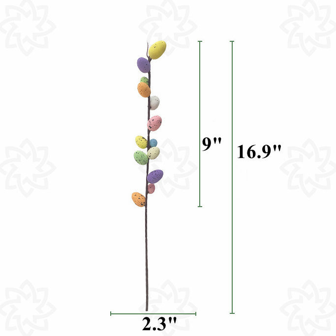 Artificial Easter Flower Stems with Eggs, 12 Inch, 10 Pcs Bulk Artificial Floral Branches