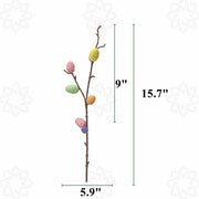 Artificial Easter Flower Stems with Eggs, 12 Inch, 10 Pcs Bulk Artificial Floral Branches