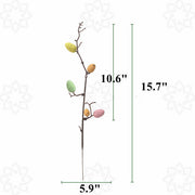 Artificial Easter Flower Stems with Eggs, 12 Inch, 10 Pcs Bulk Artificial Floral Branches
