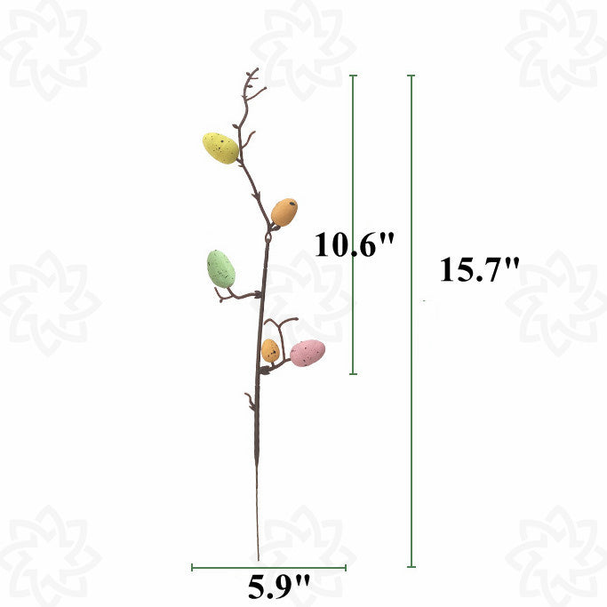Artificial Easter Flower Stems with Eggs, 12 Inch, 10 Pcs Bulk Artificial Floral Branches