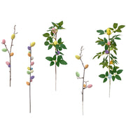 Artificial Easter Flower Stems with Eggs, 12 Inch, 10 Pcs Bulk Artificial Floral Branches