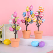 6 Pcs Artificial Easter Egg Stems in Pots Holiday Decor Bulk Set