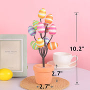 6 Pcs Artificial Easter Egg Stems in Pots Holiday Decor Bulk Set