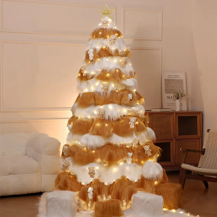 Bulk Exclusive Charming Plush Christmas Tree with Led Strings Assembling Christmas Tree Wholesale