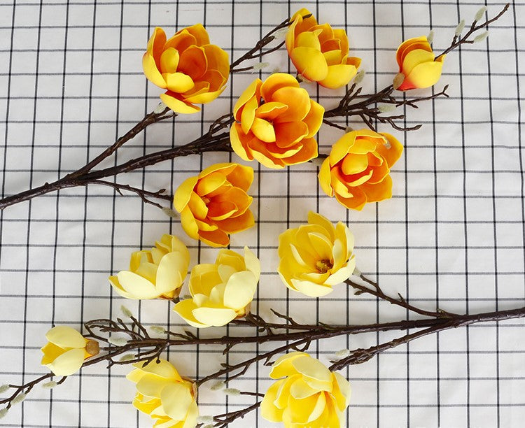 50 Inch Magnolia Artificial Flower Stems Bulk 10 Pcs Extra Long Silk Stems for Tall Vases