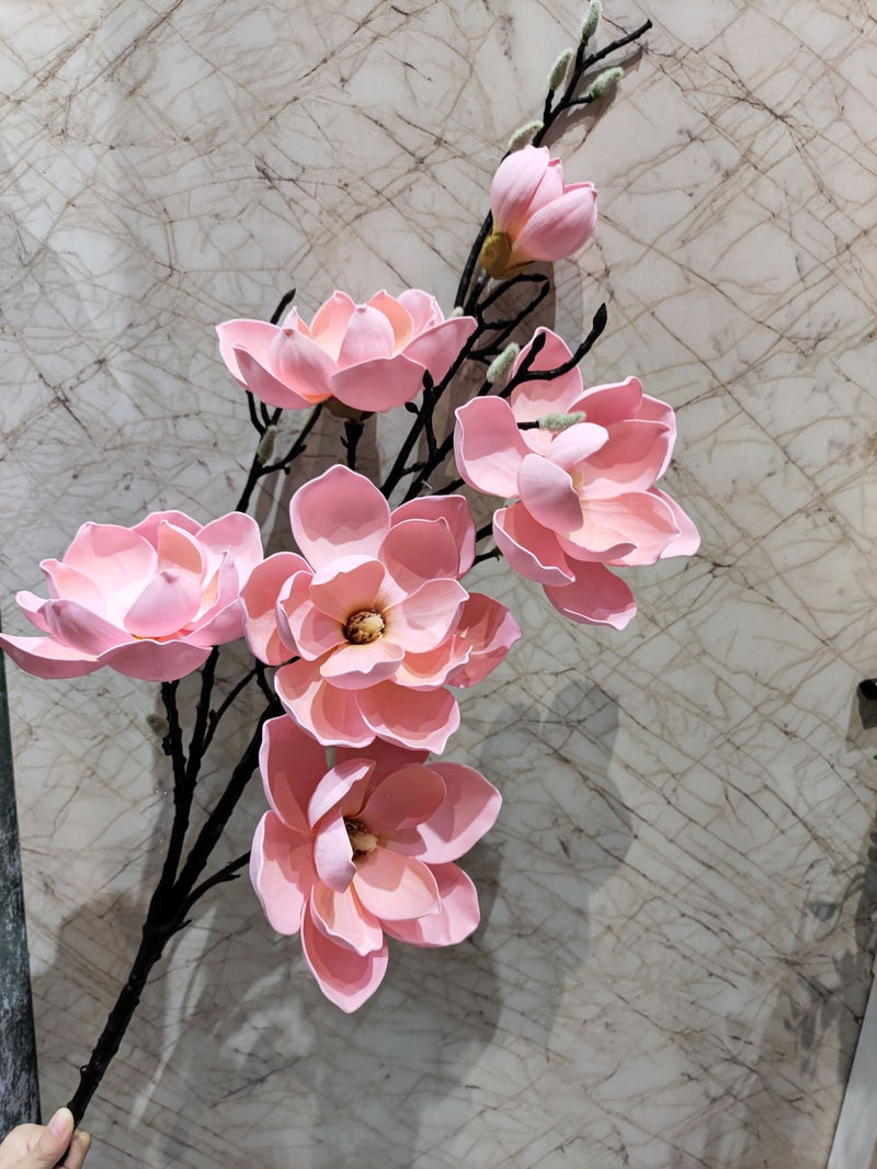 50 Inch Magnolia Artificial Flower Stems Bulk 10 Pcs Extra Long Silk Stems for Tall Vases