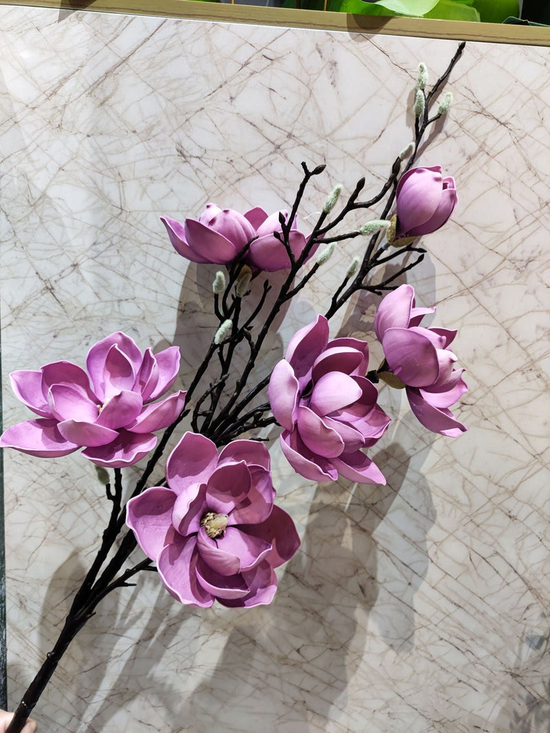 50 Inch Magnolia Artificial Flower Stems Bulk 10 Pcs Extra Long Silk Stems for Tall Vases