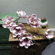 50 Inch Magnolia Artificial Flower Stems Bulk 10 Pcs Extra Long Silk Stems for Tall Vases