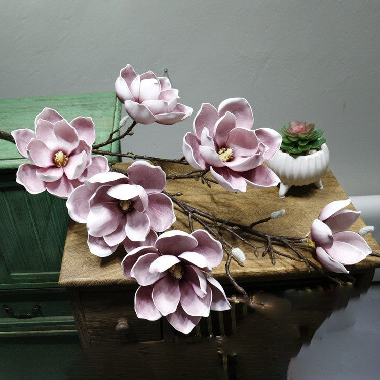 50 Inch Magnolia Artificial Flower Stems Bulk 10 Pcs Extra Long Silk Stems for Tall Vases