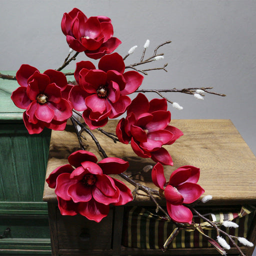 50 Inch Magnolia Artificial Flower Stems Bulk 10 Pcs Extra Long Silk Stems for Tall Vases