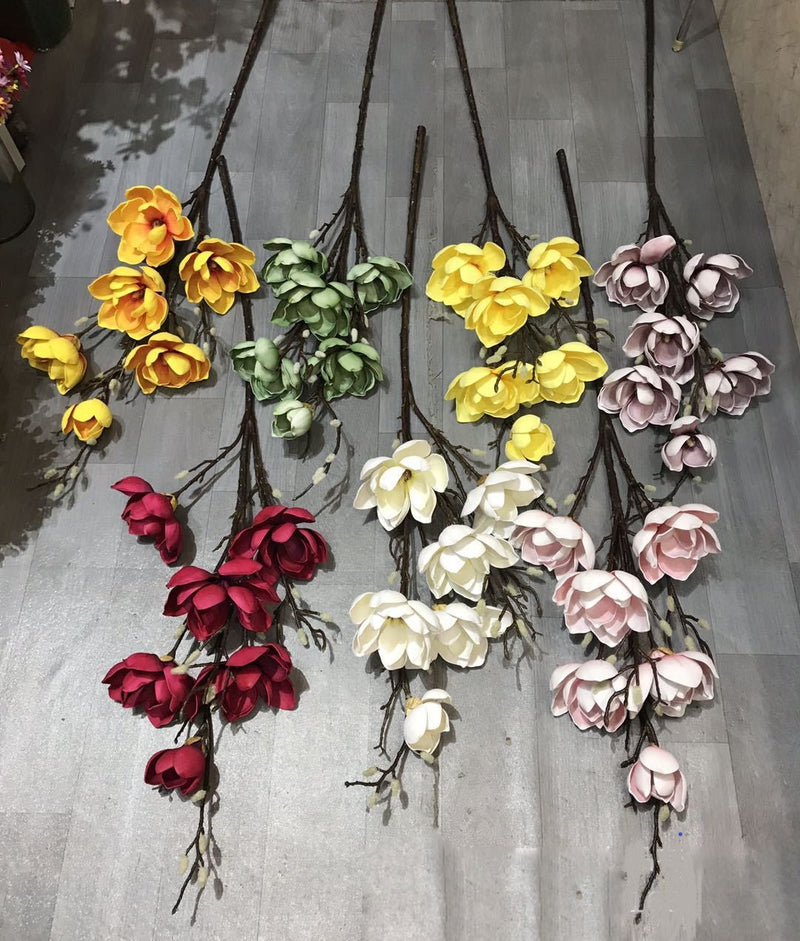 50 Inch Magnolia Artificial Flower Stems Bulk 10 Pcs Extra Long Silk Stems for Tall Vases
