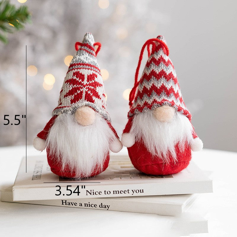 Faceless Gnome Plush Pendant Christmas Tree Ornament 6 Inch Bulk Holiday Party Decor