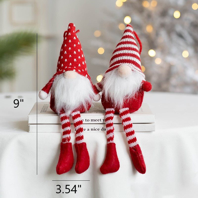 Faceless Gnome Plush Pendant Christmas Tree Ornament 6 Inch Bulk Holiday Party Decor