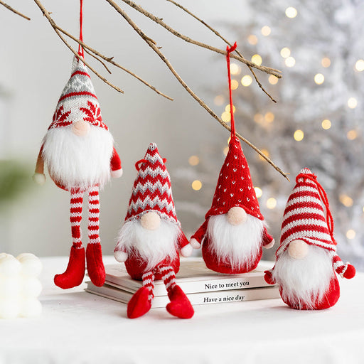 Faceless Gnome Plush Pendant Christmas Tree Ornament 6 Inch Bulk Holiday Party Decor