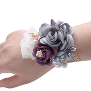 10 Pcs Artificial Silk Camellia Wrist Corsage Bracelets for Fall Wedding