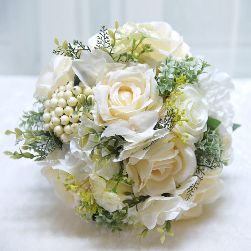 Artificial Dusty Rose Bouquet 10 Pcs Wedding Flowers Silk Stems Bulk Pack