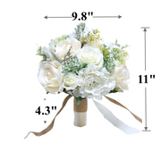 Artificial Dusty Rose Bouquet 10 Pcs Wedding Flowers Silk Stems Bulk Pack
