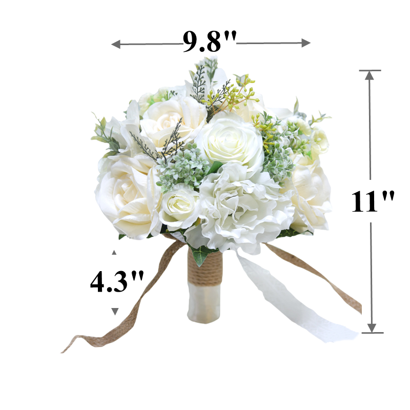 Artificial Dusty Rose Bouquet 10 Pcs Wedding Flowers Silk Stems Bulk Pack