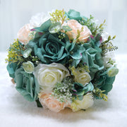 Artificial Dusty Rose Bouquet 10 Pcs Wedding Flowers Silk Stems Bulk Pack