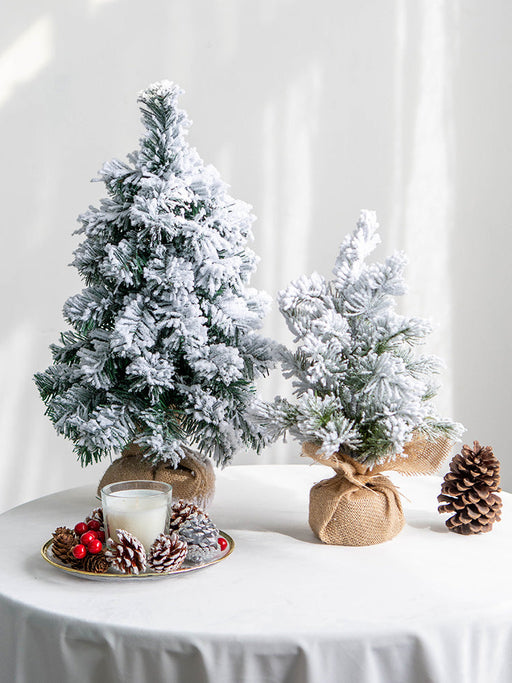 Artificial Snow Pine Tree 12 Inch Flocked Tabletop Christmas Decor 1 Pc