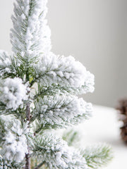 Artificial Snow Pine Tree 12 Inch Flocked Tabletop Christmas Decor 1 Pc