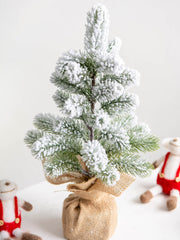 Artificial Snow Pine Tree 12 Inch Flocked Tabletop Christmas Decor 1 Pc