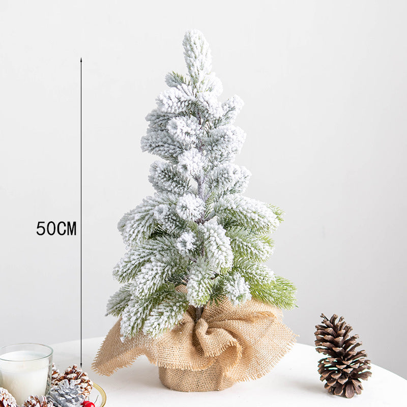 Artificial Snow Pine Tree 12 Inch Flocked Tabletop Christmas Decor 1 Pc